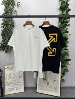 140# 2025Ss春夏新款 品牌：Off-White 黄色尺箭头款短袖T恤！ 颜色：乳白色 黑色 尺码：S-M-L-Xl（男女同款） 面料：采用定制260克