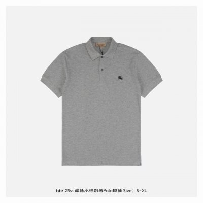 burberry 博柏利 25Ss 战马小标刺绣Polo短袖 面料采用定织定染的40支双股棉氨混纺双面珠地面料， G克重面料柔软顺滑，上身舒适透气，成本是普通珠