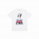 843款Supreme Ss19 X Jean paul Gaultier Tee Black 联名款 涂鸦印花短袖T恤 男女同款 黑色 码数Smlxl 白色黑