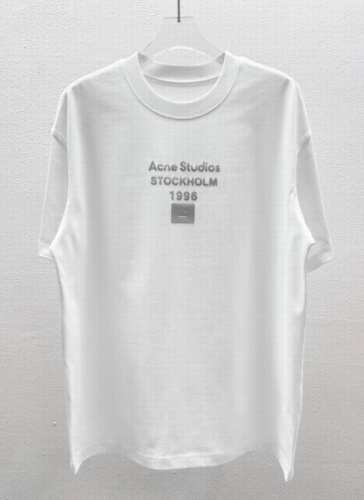 Acne Studios圆领短袖T恤 立体硅胶 面料定制定染 300克100%纯棉短袖 手感非常舒服 超级百搭好看的一款短袖 品质绝对保证 黑白色 男女同款 码