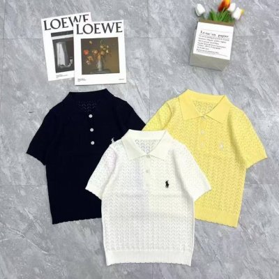 rap* Laure*春夏新款 翻领针织短袖 减龄学院风满满 敞开穿超显脖子线条宽松版型上身包裹性极强 p