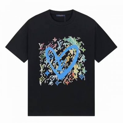 上新款号：B176 Louis Vuitton 路易威登 520限定款满印彩色素描涂鸦压花短袖T恤 定制260克同缸染面料 手感非常舒服 春夏最新砖柜同步 Os