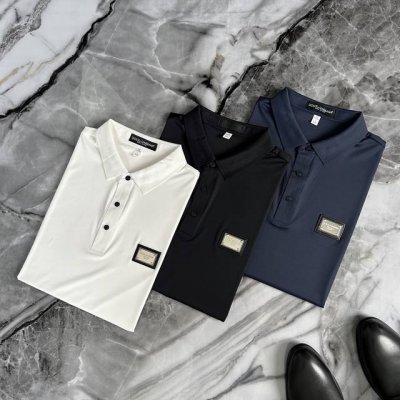 D&G 杜嘉班纳 2025春夏Gw专柜新款 高端优雅男士定制 顶级时尚休闲商务原单翻领衫无痕polo衫 25Ss高端人士必备单品 精选进口原单柔顺锦纶氨纶面料