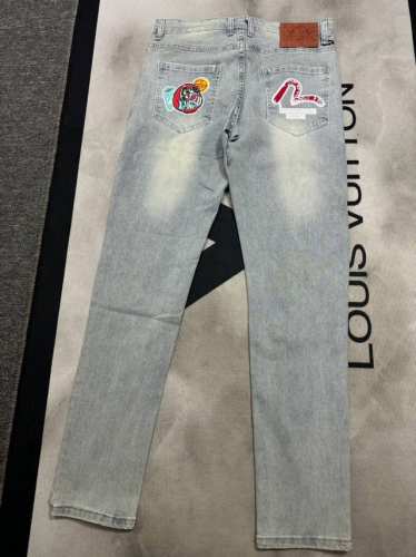 oc-569 Evisu脏脏做旧牛仔长裤Evisu 福神牛仔裤 情侣款特供中山原厂原浆牛仔，面料环保，做旧拼接元素，和带有欧美风格的腰果花组合，与M的完美结合、