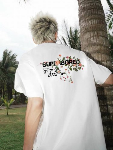 260G重磅纯棉 Adidas Originals 三叶草 阿迪达斯 Super Bored 灵动花卉 坐标数字 短袖T恤 男女同款 半袖 情侣款 面料工艺：