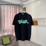Dio 迪奥2025春夏新款 个性字母Logo印花 短袖T恤 定制面料300G 男女同款 颜色：黑色 白色 粉红色 玫红色 尺码: S M L Xl Xxl 五