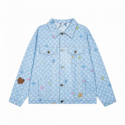 上新： 款号：B901 Louis Vuitton 路易威登Lv新款彩色字母刺绣Logo牛仔夹克上衣外套 1面料采用定制原版牛仔布料，布面纹理清晰 质地柔软不是