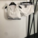 款号20252426 Balenciag*新款套装，Logo印花织带收腰背心+三角内裤，白色，S-Xl， S码；胸围82，长35；腰围72弹力，长28 ”