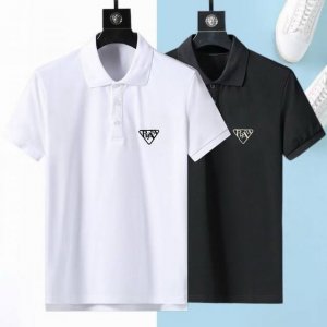普拉达 小刺绣 2025夏季男士新款翻领短袖Polo衫，定制面料 透气舒适度高，细节无可挑剔，品牌元素设计理念，体现高品质。手感细腻柔软！呈现休闲裁剪，上身版型