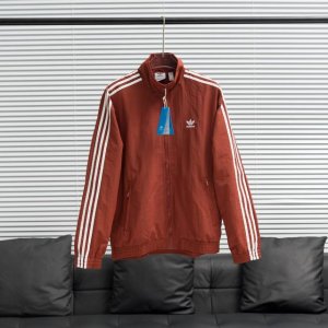 工厂P直供 Adidas丨阿迪三叶草三道杠立领夹克 配色：锈红色 尺码：S-3Xl