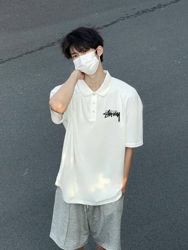 Stussy 斯图西大标 polo衫短袖T恤 甄选高品质网眼速干面料 舒适透气 不闷不热 手感软糯细腻 上身充满质感 非常轻便舒适 运动宽松版型不紧身 轻松驾驭