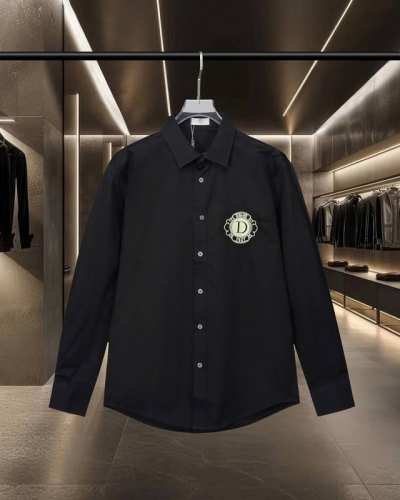 Dior 迪奥 爆款来袭 荧光Logo刺绣1947字母图案长袖衬衫 2025Ss官网新款长袖 衬衫 衬衣，精美刺绣Logo 高端版本，专柜定制面料 透气舒适度高