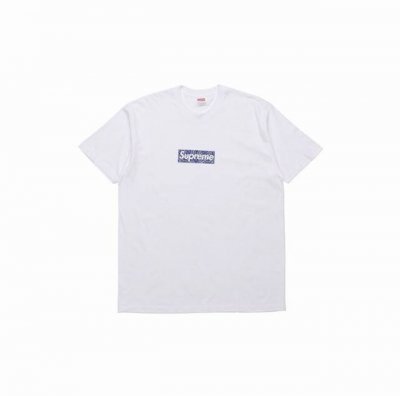 852款Supreme Week 17 Bandana Box Logo Tee 腰果花 徽标短袖T恤 男女同款 码数Smlxl 黑色白色