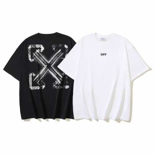1123# Off-White纯棉260G重磅格子箭头Off印花短袖T恤 黑色 白色 S M L Xl