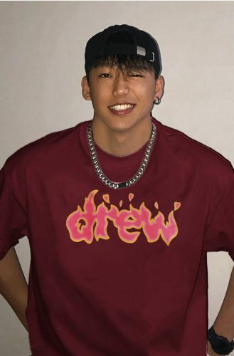 顶级洗水版 D12#酒红色 -Drew House 23Fw最新火焰字母印花重磅高街纯棉短袖T恤 男女同款- 新增酒红色版本 顶级复刻，原版原包装，最高品质跑量