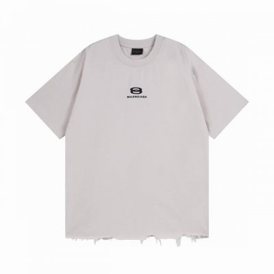 balenciaga 巴黎世家2026 Ss 双环Logo经典字母刺绣磨烂破坏短袖T恤 本市场No.1的质量 真正天花板品质 全部原版开发注意细节图 避免被盗图