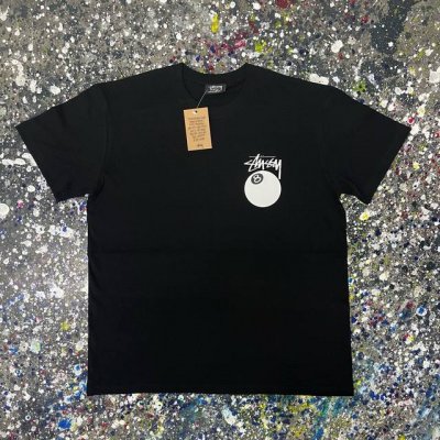stussy 斯图西台球黑八系列短袖半袖T恤 - 采用260G双纱100%新疆精梳纯棉面料 - 采用过肩拉条工艺 百洗不变形 -采用高端印花 百洗不开裂 - 宽