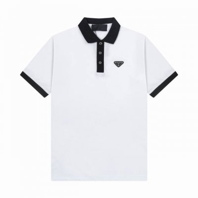 品牌 普拉达 prada 面料 纯棉丝光珠地 克重 260 颜色 黑色 白色 尺码 M-Xxl 原版定制1 1细节还原 三标Logo齐全 高端定制 珠地布短袖p