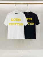 Lv 2025早春 最新款短袖T恤，原标 定制260克双沙纯棉面料，同缸加厚手感柔软，穿着舒适，双重影印.印花做工精细.上身效果无敌帅气， 码数 S-2Xl