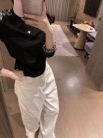 上新120 diro/迪奥 小蜜蜂刺绣蹄花T恤 颜色：黑色 码数：Sml（见尾图）