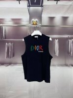 dior*迪奥 2025夏季彩色Cd字母Logo图案印花 坎肩汗背心 运动健身 简约风 走秀款 圆领无袖T恤衫 宽松版型 男女同款 上身效果很赞 透气 颜色 黑