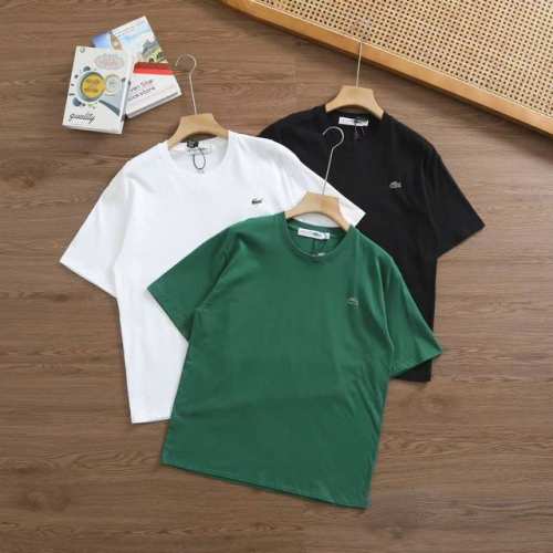 上新 品牌：Lacoste 法国鳄鱼 尺码：M-L-Xl-Xxl-Xxxl 颜色：白色-黑色-绿色 类型：男士运动速干T恤 材质：230克运动户外科技棉 领型：