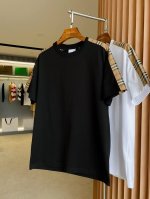 Bbr 巴宝莉 侧边格纹拼接棉质宽松短袖T 恤衫 Bur王牌尖货，镇店之宝 现货秒发 年春夏系列，经典的格纹裁片设计，高端百搭大气款，男女同款棉质圆领短袖 Bu