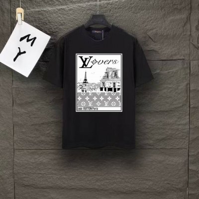 款号：A151 Louis Vuitton 路易威登Lv 2025新款压印Logo男女同款圆领T恤短袖 -面料采用280G 100%纯棉双纱面料 同缸定染特种加