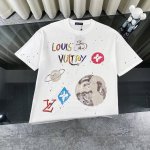 louis Vuitton 路易威登Lv 2025新款宇宙涂鸦油漆泼墨印花短袖圆领T恤 面料采用320G %纯棉双纱面料 同缸定染特种加粗32支双股1X1螺纹克