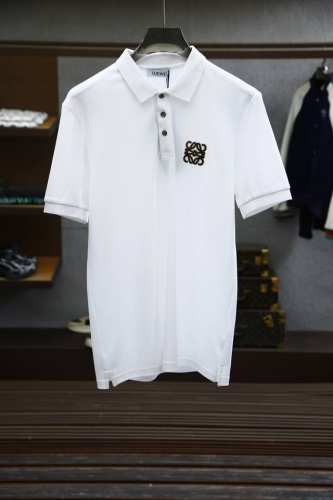 罗意威- Loewe-2025Ss夏季新品，男士胸前经典徽标刺绣珠地网眼商务休闲短袖polo衫！香港洋行渠道货，重磅高端级臻品，完美沿袭了普家的精髓与基因，胸前