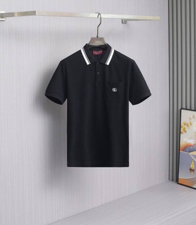 酷奇25早春新款polo衫 Gucc撞色男士翻领 polo衫 精选定制 pique中珠面料，干爽及更耐洗 有非常好的透气性和透湿性 手感柔软 弹性与垂感颇佳 穿