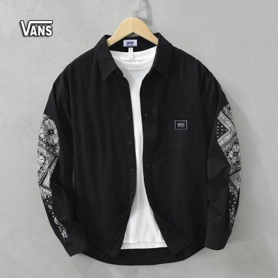 上新 ！！ ！！！ Vans万斯 专柜品质日系高级感纯棉时尚个性腰果花拼插潮流长袖衬衣 迏人个性潮货 上身效果佳超有风范 日式港风拼接设计 适合任何的穿搭风 视