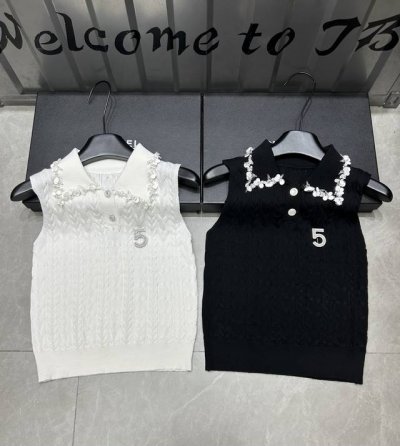 新品上线 款号:29212# #香香珠片翻领背心实拍图