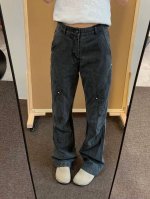 90 款号Xk3215 美式复古弯刀工装裤男女水洗做旧痞帅宽松百搭直筒休闲裤，面料定制经过一流的高工艺水洗 ，质地紧密 色泽均匀 纹理清晰，上身非常舒适 直筒版
