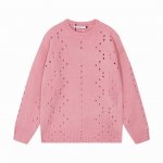 纪梵希 Givenchy 粉色破洞工艺圆领羊毛针织毛衣 颜色 粉色 码数 S M L Xl Xxl
