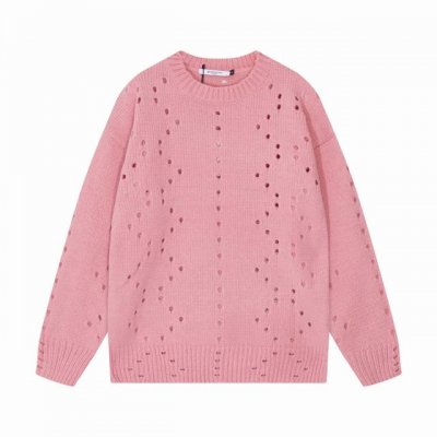 纪梵希 Givenchy 粉色破洞工艺圆领羊毛针织毛衣 颜色 粉色 码数 S M L Xl Xxl