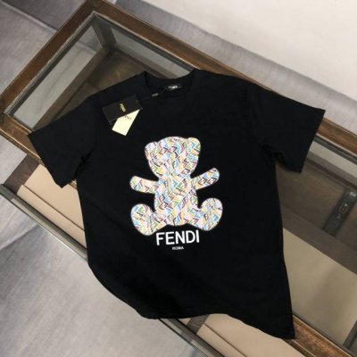 款号：G2106 Fendi 芬迪 2025夏季新款圆领短袖T恤！ - 260G双纱纯棉顶级面料 手感柔软 百分百纯棉独家出货 定染硫化黑无尘处理面料 -面料：