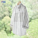 上新 斐乐Fila24款高品质纯棉条纹刺绣日系个性七分袖衬衫 甄选纯棉优质面料，透气吸汗、不变形 不起球 细腻不糙手 耐磨性高 走线工整 亲肤抗皱等特点、让New Arrivals