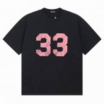 款号Ys28 克罗心T恤衫上衣宽松潮流情侣款短袖圆领用定制面料丶1比1配色罗纹丶环保印花。无味色彩鲜艳丶250克高克重纯棉面料，细节更佳完美，黑白S-Xl