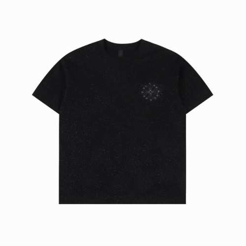 chrome Hearts 克罗心 铆钉满钻短袖T恤 采用直喷进口机器印花 五金辅料均开磨定制 正确配置 黑色2025克罗心正品包装 克定制定染双纱棉 版型大