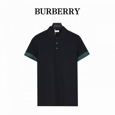 Burberry 巴宝莉 24Ss战马撞色线反袖口印花短袖polo衫 原版5600购入，原版订织定染330G 蜂窝珠地布料，门禁处垫薄海绵，绣花线走两道，还原原
