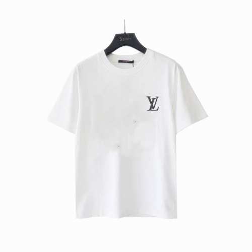 实拍细节图+尺码表 Louis Vuitton 路易威登24Ss 重影印花短袖T恤 面料采用240克32S精梳棉面料搭配1X1十字拉架螺纹烧毛加面料食毛工艺，上