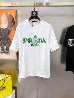 p*Ada 普拉哒2025春夏新款原单男士圆领短袖T恤 专柜同步售卖 爆款高端品质 高版本 Os版型阔版 立体印胶字母Logo图案设计 定制进口双股100%纯棉