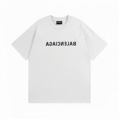 Balenciaga 巴黎世家2025 Ss 正印反镜像Logo字母印花短袖T恤 本市场No.1的质量 真正天花板品质 全部原版开发注意细节图 避免被盗图商家混