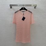 款号D25042318 Prad*A新款 P家定制经典三角标Logo装饰、网眼编织镂空透视性感时尚P针织衫P！蓝色、粉色、 M码：肩宽42，胸围92，袖长21，