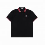 moncler蒙口Mc 红领扣短袖Polo衫 采用原版 G定制珠地面料 螺纹同缸定染对格对纹零色差。纽扣原版1:1开模定做，领子颜色，尺寸比例还原原版。独家品质