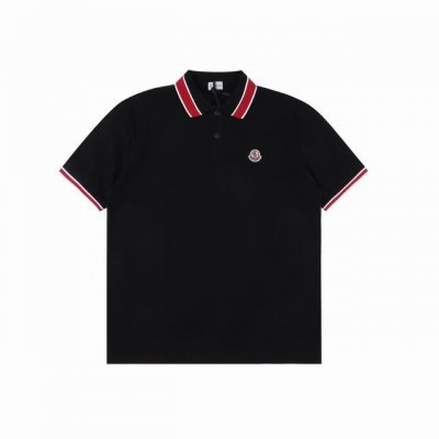 moncler蒙口Mc 红领扣短袖Polo衫 采用原版 G定制珠地面料 螺纹同缸定染对格对纹零色差。纽扣原版1:1开模定做，领子颜色，尺寸比例还原原版。独家品质