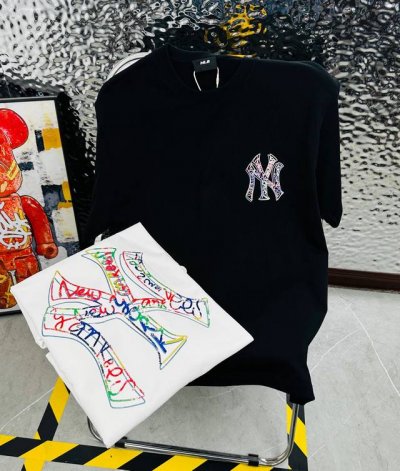 带Nfc芯片识别高版本 高版本带芯片Mlb夏季新花印花休闲宽松情侣款 短袖T恤Dt1013 细节:版本一比一复刻，吊牌 领标 水洗。 面料：采用40织双纱320