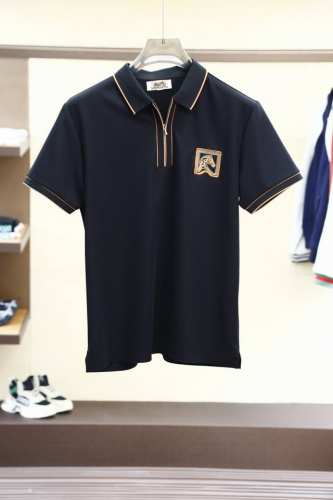 Ziy Hermes爱马仕-重磅推荐！春夏新品 专柜在售 时尚高端男装polo-胸前Logo个性时尚 进口顶极高密度丝光珠地，极为亲肤舒适 摸上去非常的细腻，质