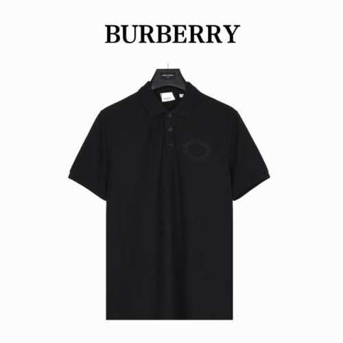 Burberry巴宝莉Bbr 24Ss 胸口麦穗刺绣短袖polo衫 面料采用240G专用珠地面料，宝蓝色,花灰色珠地布为原版定染。前幅采用进口田岛机万针刺绣，下